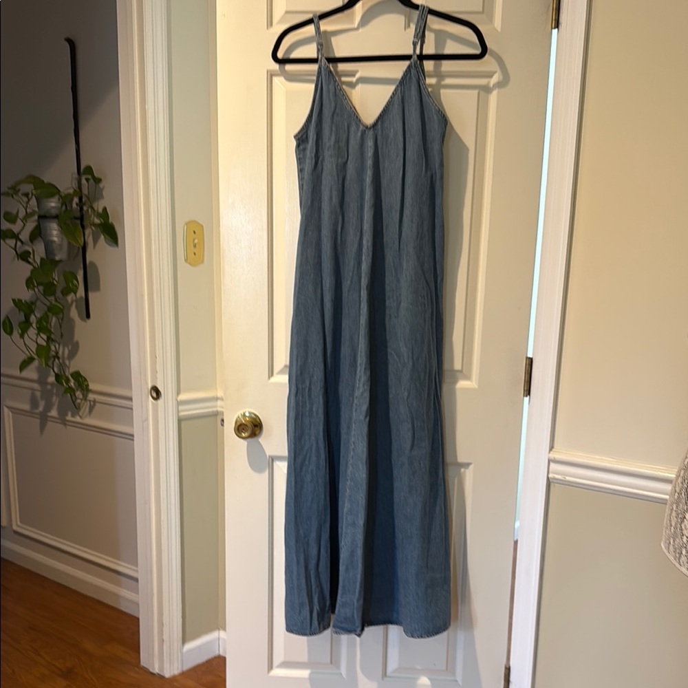 Zara Blue Denim Maxi Dress